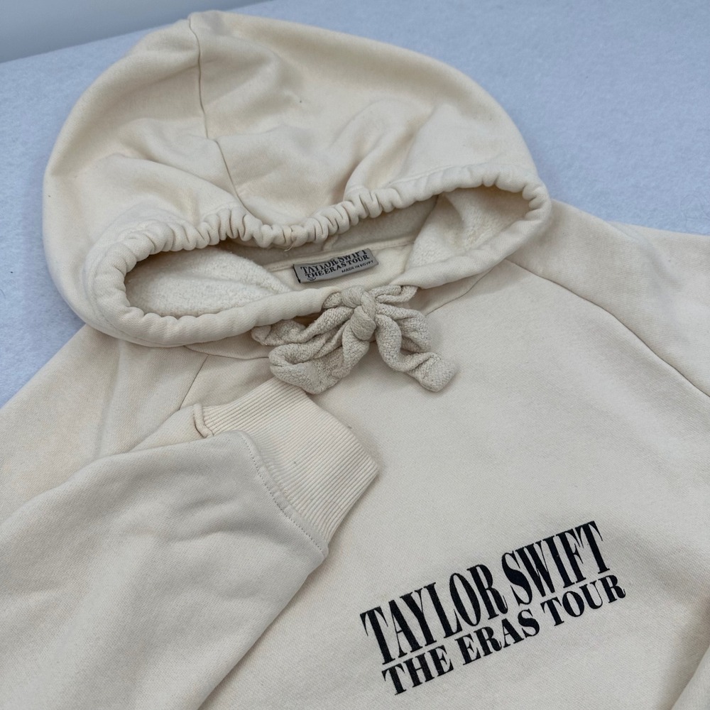 Taylor Swift The Eras Tour Beige Hoodie Graphic Concert Merch Small RN55219